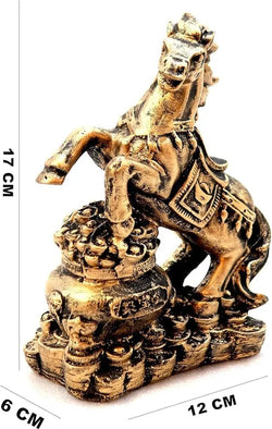 Craftivoa Handcrafted Lucky Running Horse Money Bank For Vaastu Decorative Polyresin Showpiece 17 Cm Gold - View 3