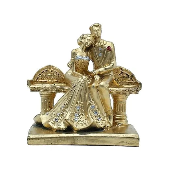 Craftivoa Romantic Couple Figurine Goldcraftivoa Toned Wedding Decor Handmade Resin Statue For Home Decor