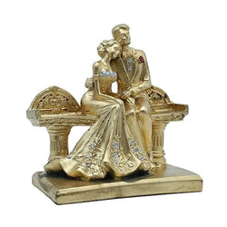 Craftivoa Romantic Couple Figurine Goldcraftivoa Toned Wedding Decor Handmade Resin Statue For Home Decor - View 2