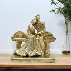Craftivoa Romantic Couple Figurine Goldcraftivoa Toned Wedding Decor Handmade Resin Statue For Home Decor - View 4
