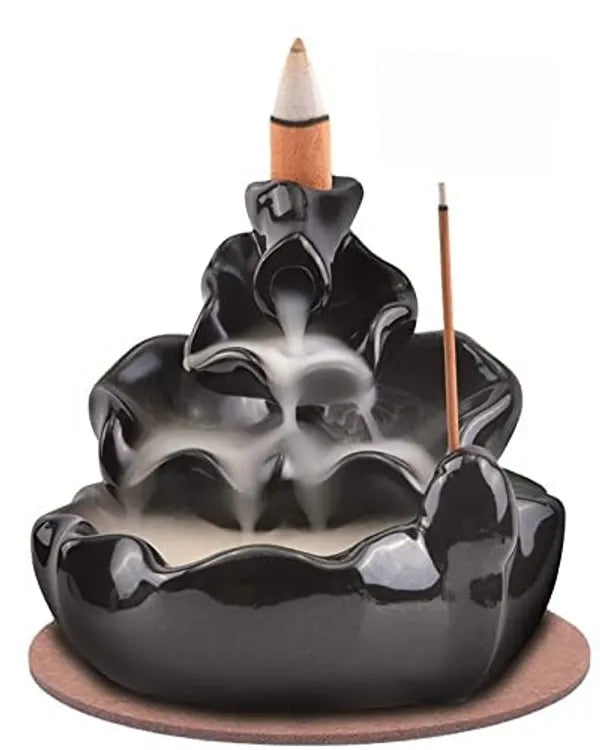 Craftivoa Sitting Smoke Incense Burner Holder With Scented Cones 11 Cm Black Handmade Indian Handicraft Decor Traditional Rajasthani Figurine For Home Office