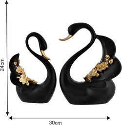 Craftivoa Elegant Swan Pair Sculpture For Home Decor Handcrafted Decorative Figurine For Living Room Bedroom Office - View 2