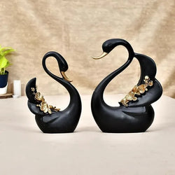 Craftivoa Elegant Swan Pair Sculpture For Home Decor Handcrafted Decorative Figurine For Living Room Bedroom Office - View 3