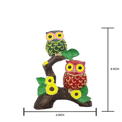 Craftivoa Owl Garden Figurine 8 Inch Height Tree Branch Design With Sunflowers Green And Red Handmade Animal Figurines For Home Decor - View 4